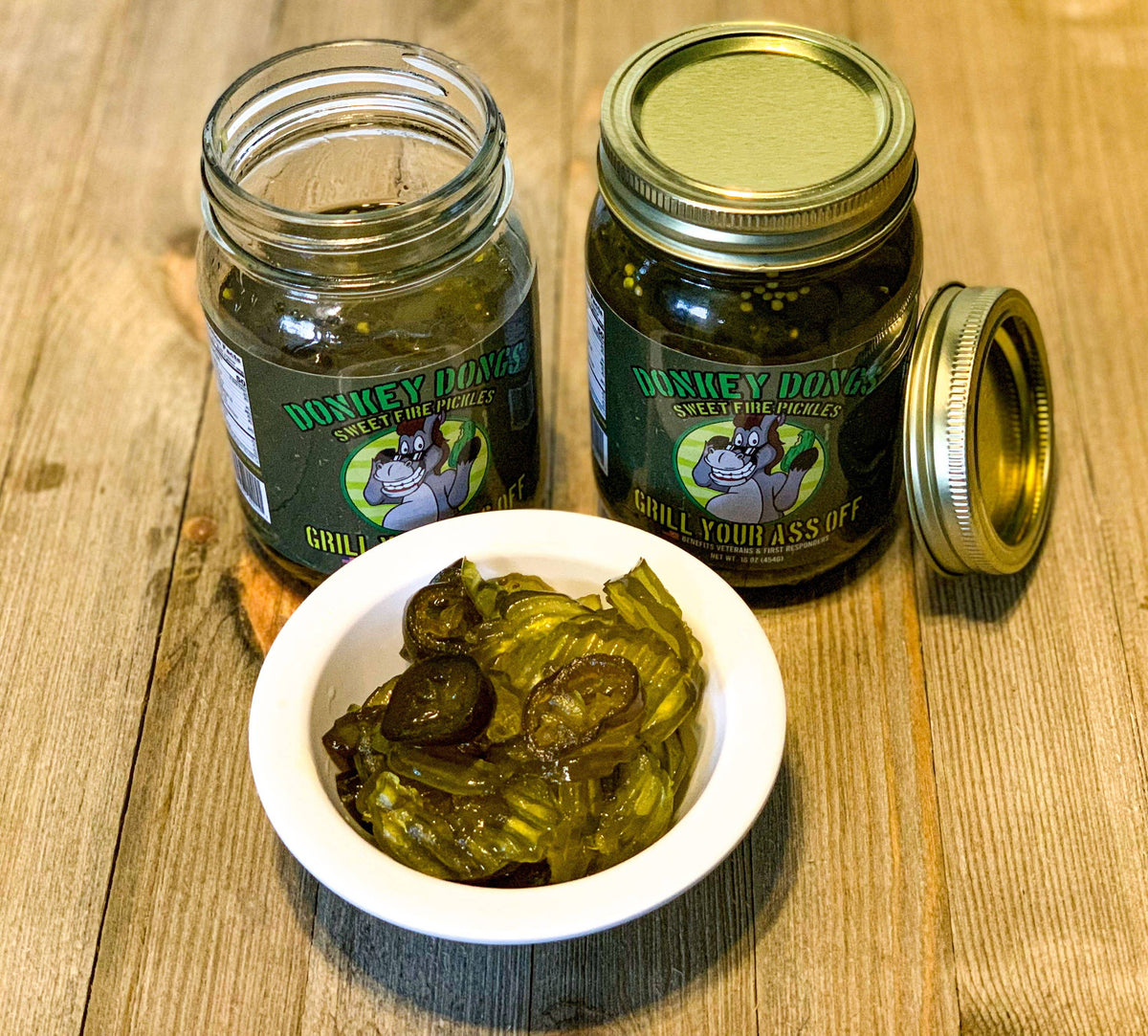 Donkey Dongs Sweet Fire Pickles - Spicy Pickle Chips