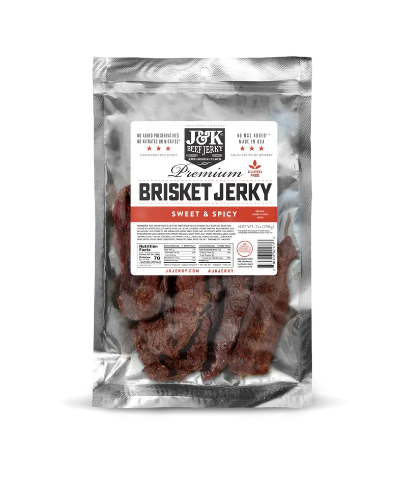 J&K Distributors - J&K Brisket Jerky - Sweet & Spicy 7oz.