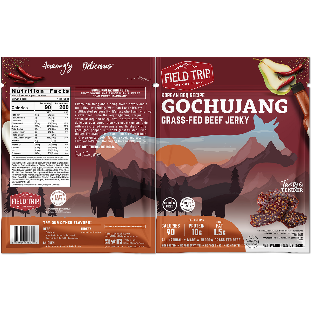 FIELD TRIP - Gochujang Korean Style BBQ Beef Jerky (2.2oz)