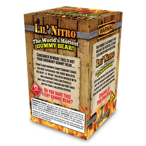 Hottest Gummy Bear Challenge | Lil' Nitro Gummy Bear from Flamethrower Candy