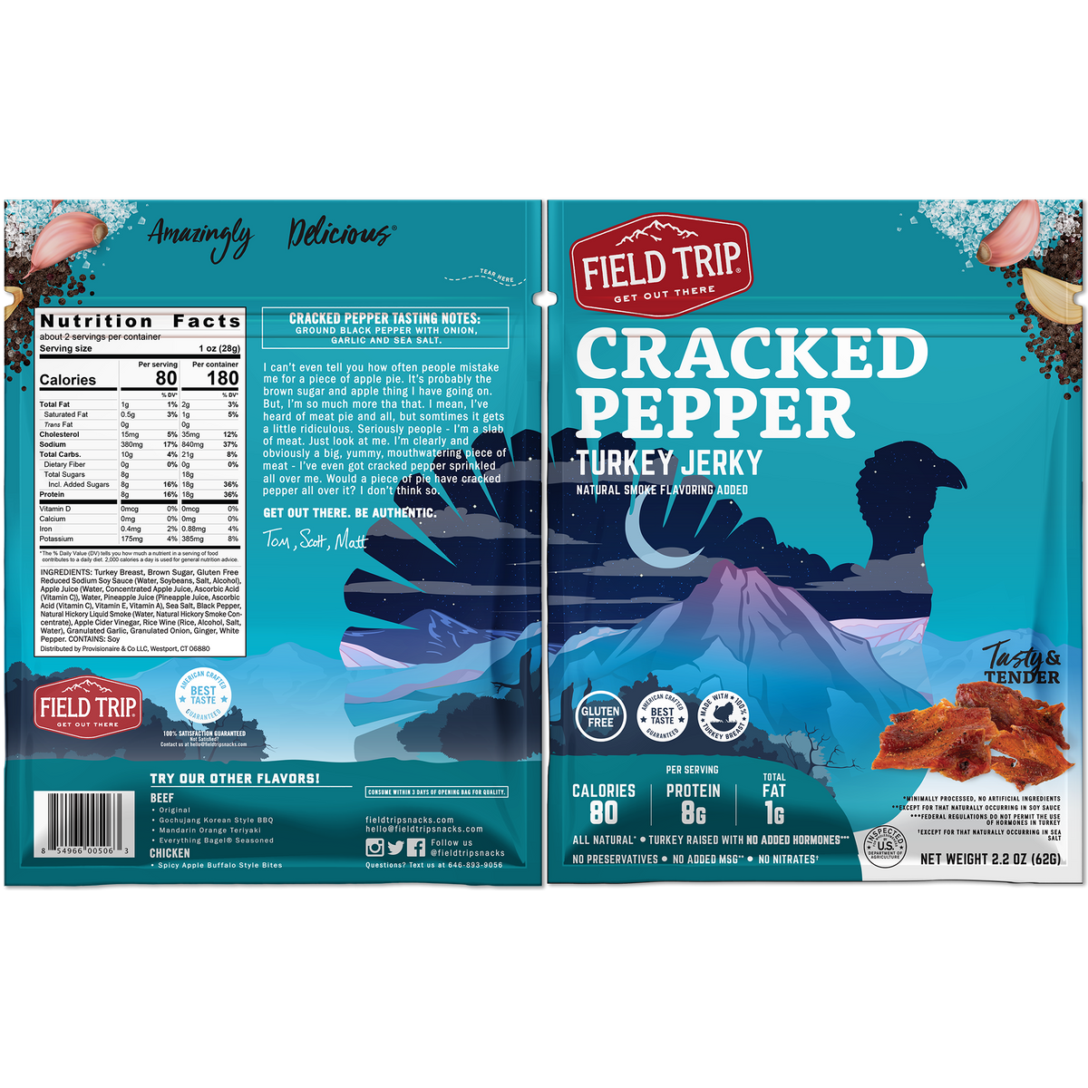 FIELD TRIP - Cracked Pepper Turkey Jerky (2.2oz)