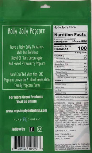 Holly Jolly Popcorn - Christmas Green Apple & Strawberry flavor popcorn