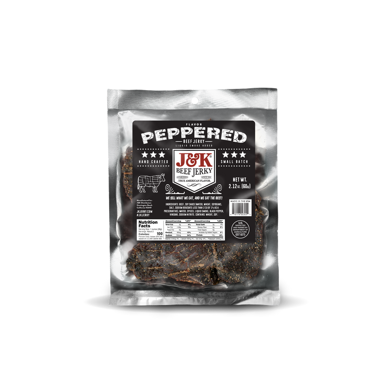 J&K Beef Jerky - Peppered 2.12oz