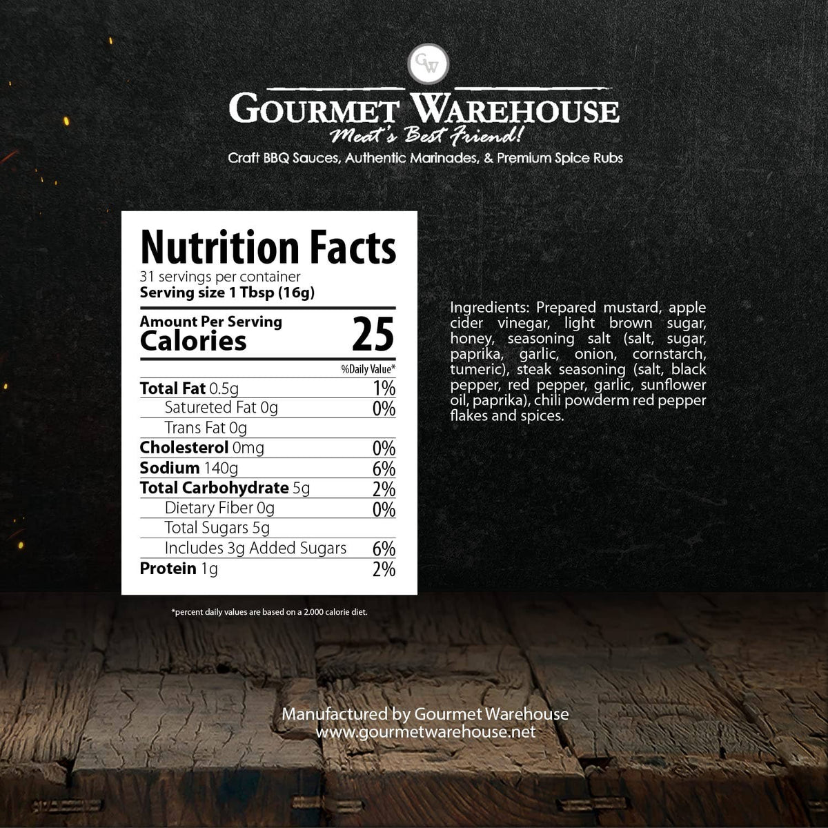 Gourmet Warehouse Brands - Gourmet Warehouse Golden Carolina BBQ Sauce
