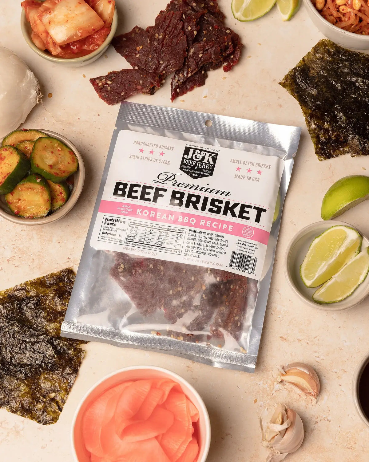 J&K Distributors - J&K Brisket Jerky - Korean BBQ 7oz.