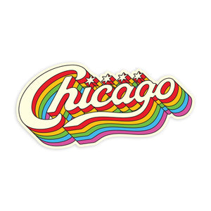 Transit Tees - Chicago Rainbow Script Sticker