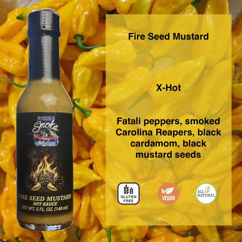 Rising Smoke Sauceworks - Fire Seed X-Hot Reaper Fatalii Mustard Hot Sauce (half case)