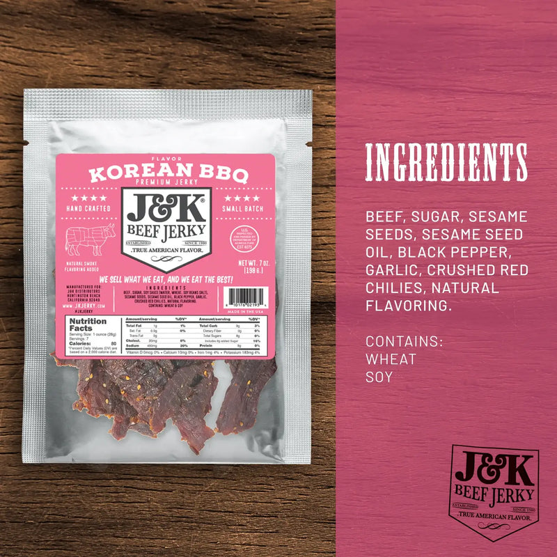 Korean BBQ Beef Jerky - J&K Beef Jerky
