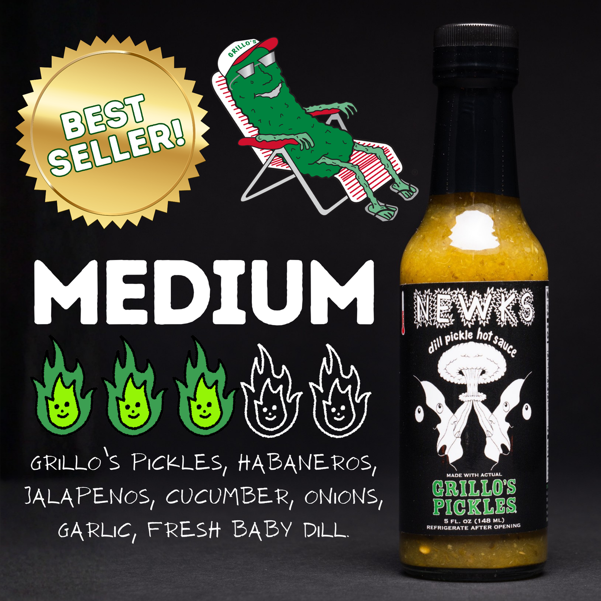 Newks x Grillos Dill Pickle Hot Sauce