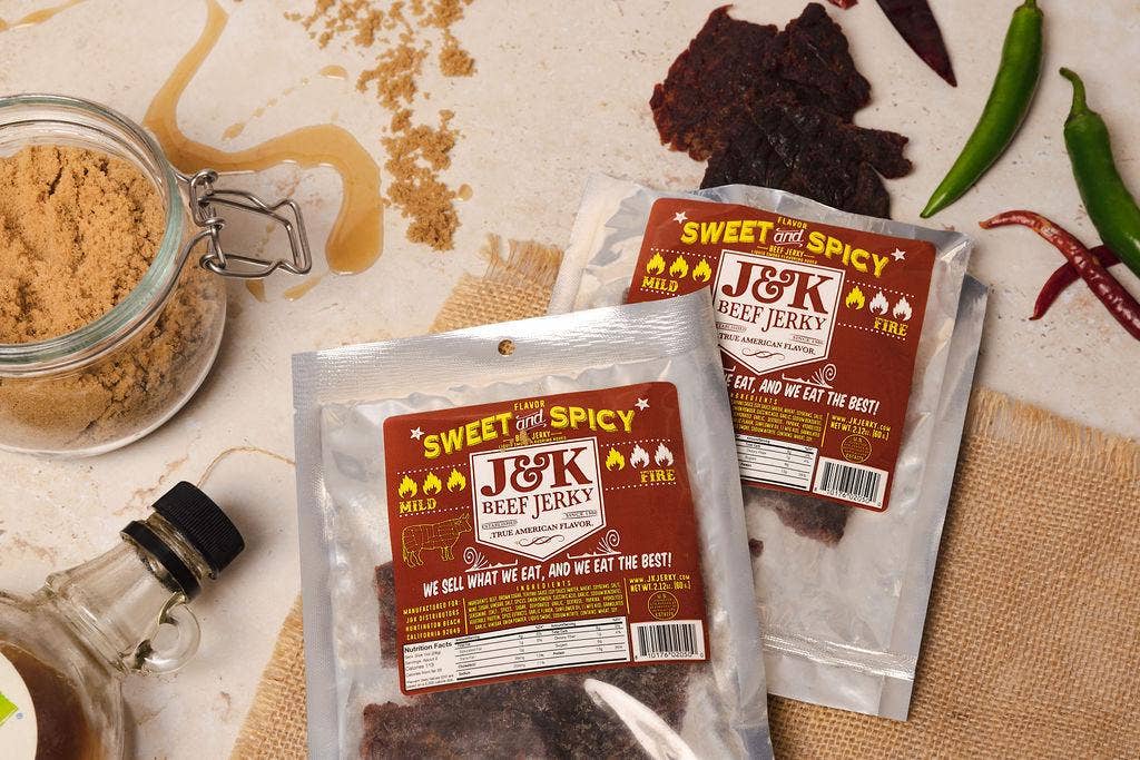 J&K Distributors - J&K Beef Jerky - Sweet & Spicy 7oz.