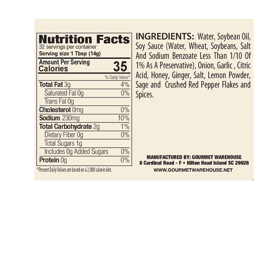 Gourmet Warehouse Brands - Gourmet Warehouse Bourbon Honey Marinade