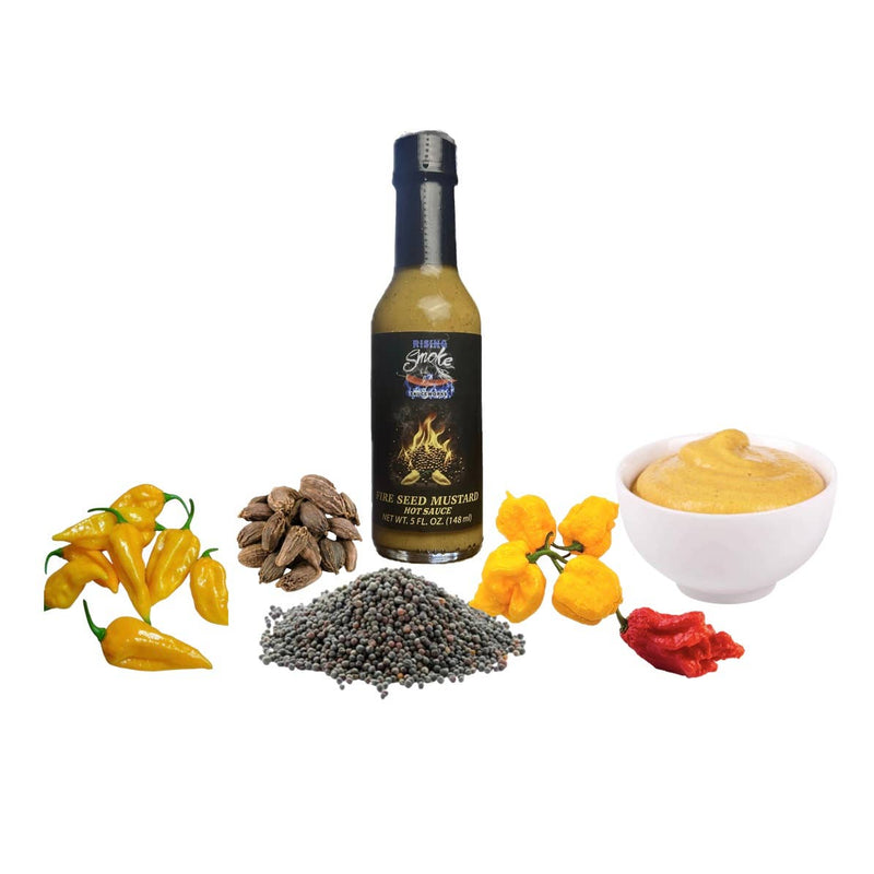 Rising Smoke Sauceworks - Fire Seed X-Hot Reaper Fatalii Mustard Hot Sauce (half case)
